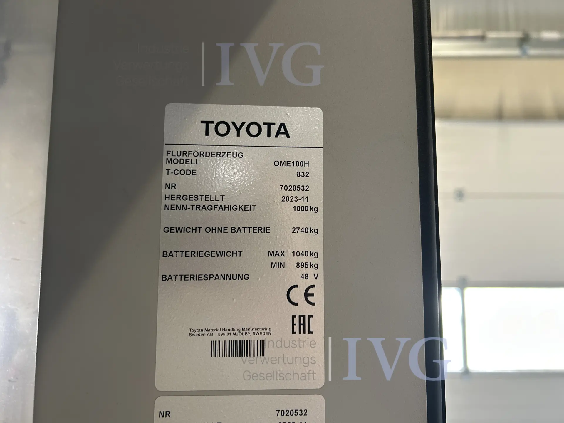 E-Gabelstapler TOYOTA OME100H – foto 8 – kavel bij IVG, Oyten
