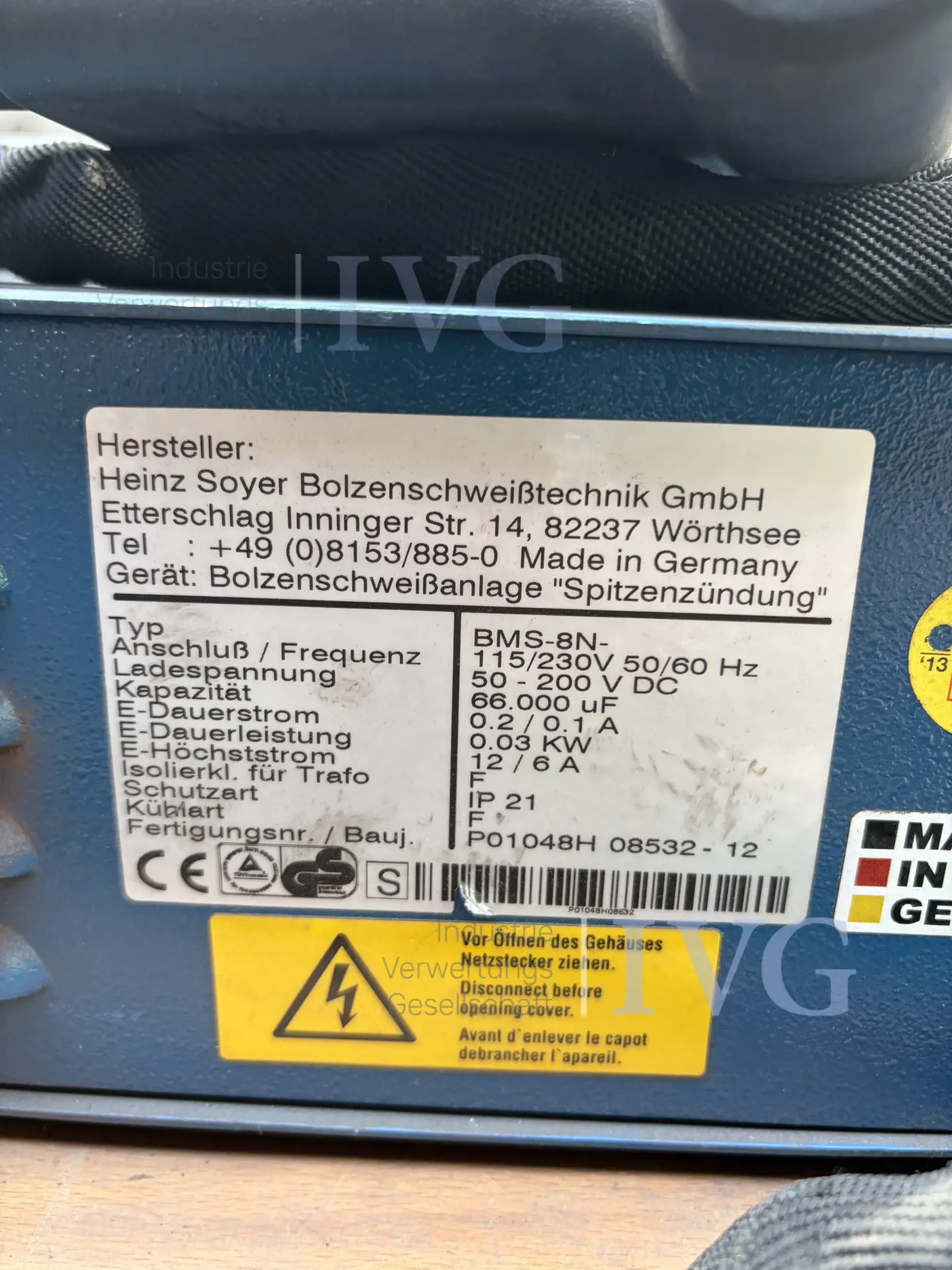 Bolzenschweißgerät SOYER BMS-8N – foto 6 – kavel bij IVG, Stolberg