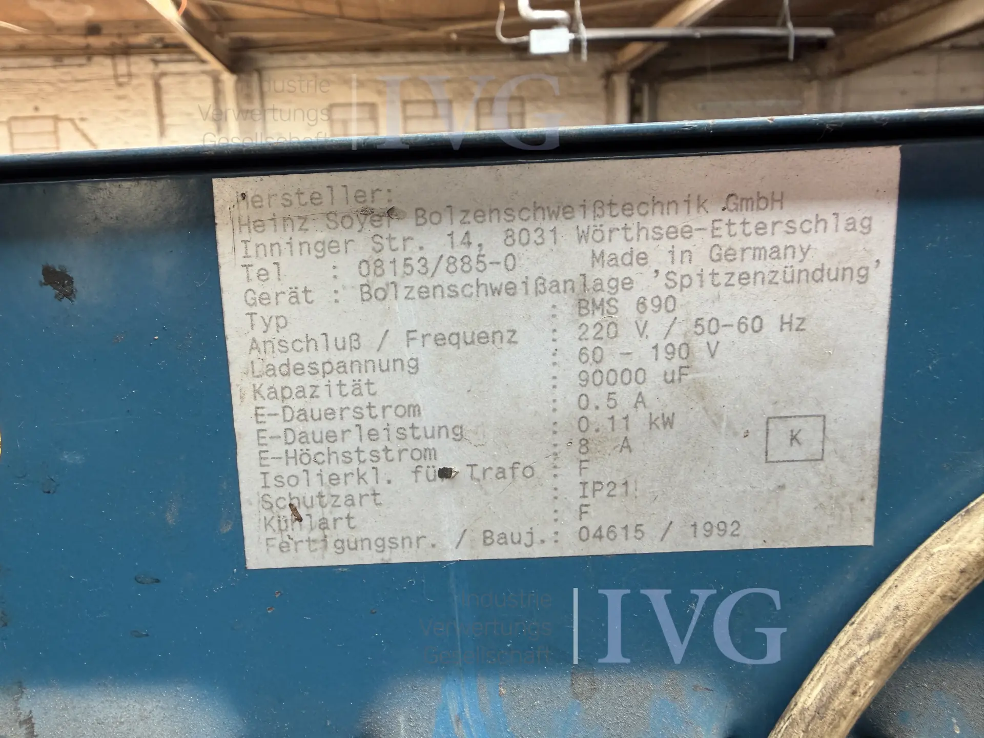 Bolzenschweißgerät SOYER BMS-690 – foto 5 – kavel bij IVG, Stolberg