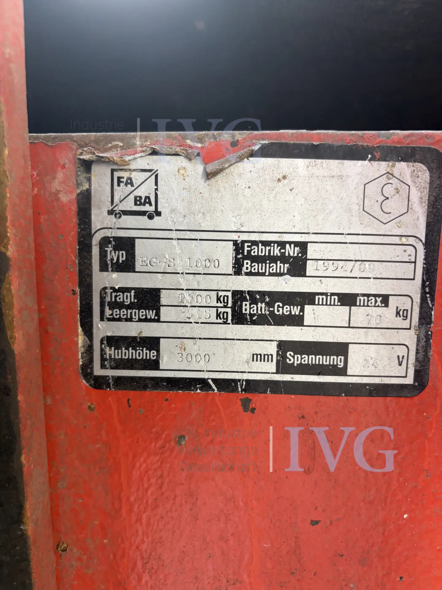 Elektro-Deichselhubwagen FABA EG-S 1000 – foto 8 – kavel bij IVG, Kirchlengern