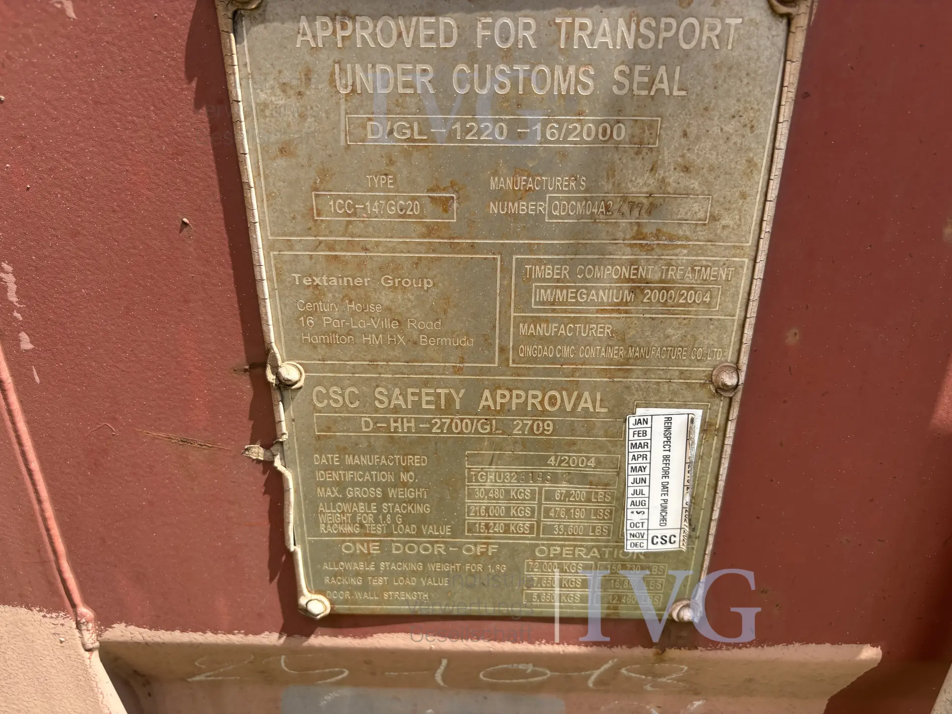 20'-Seecontainer "TGHU328193" – foto 3 – kavel bij IVG, Einbeck