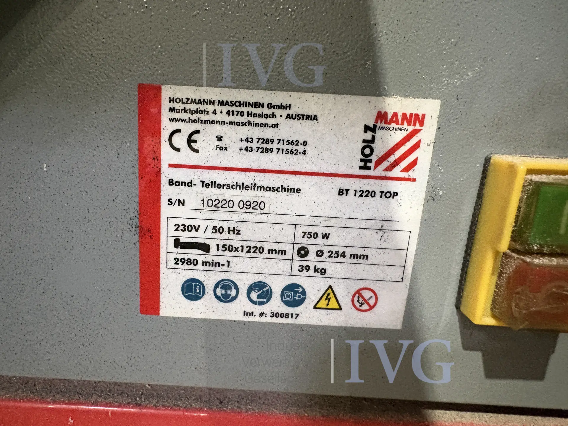 Teller-/Bandschleifmaschine HOLZMANN BT1220TOP – foto 3 – kavel bij IVG, Einbeck