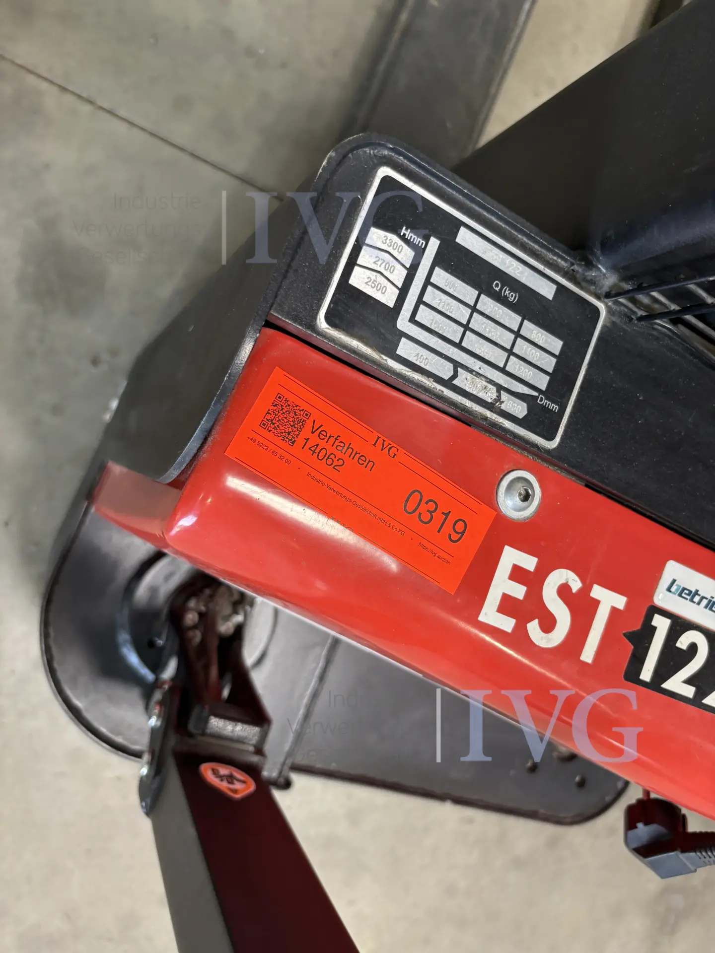 E-Deichselhubwagen EP-EQUIPMENT EST122 – foto 4 – kavel bij IVG, Einbeck