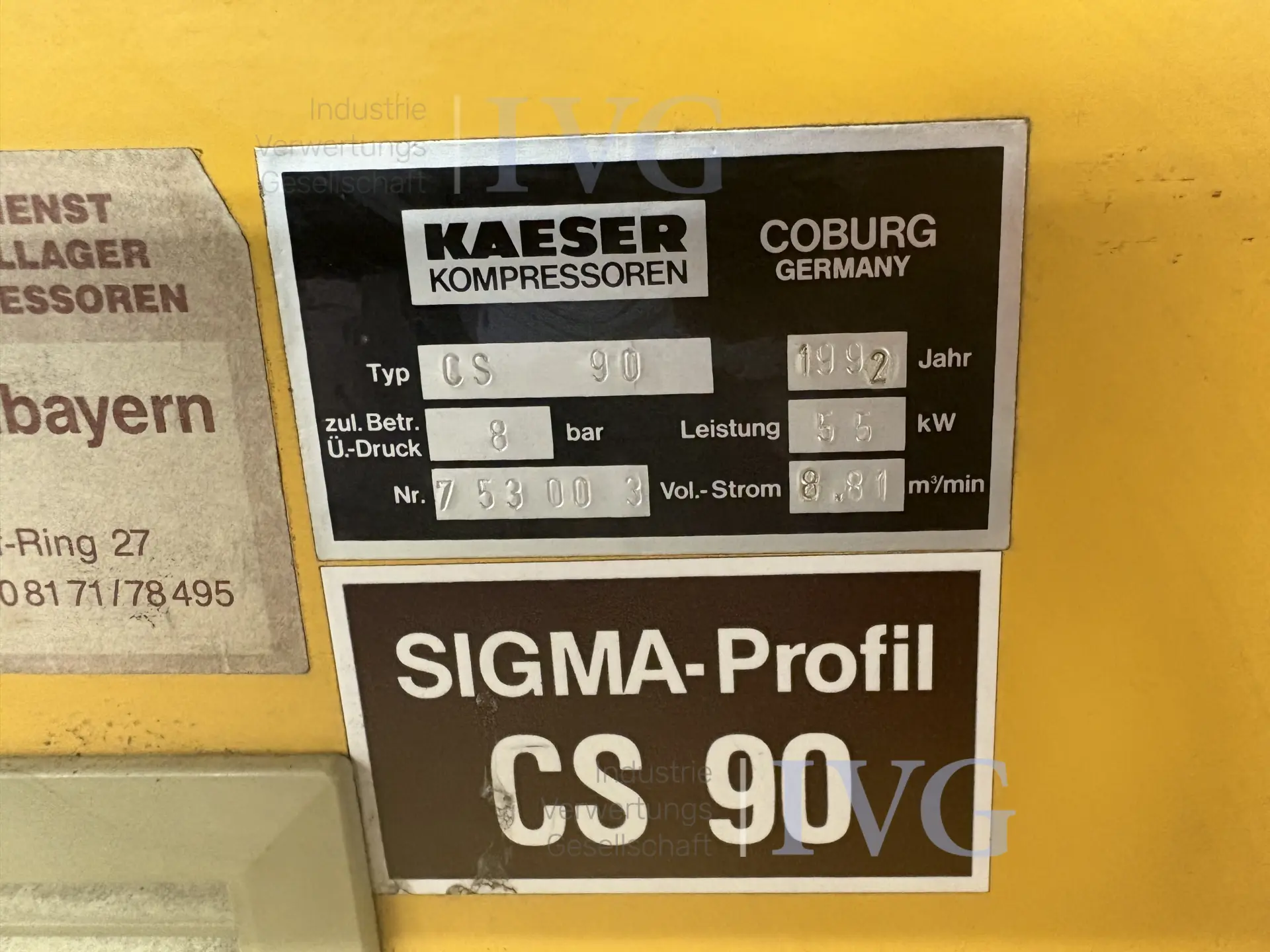 Schraubenkompressor KAESER CS 90 – foto 2 – kavel bij IVG, Augsburg