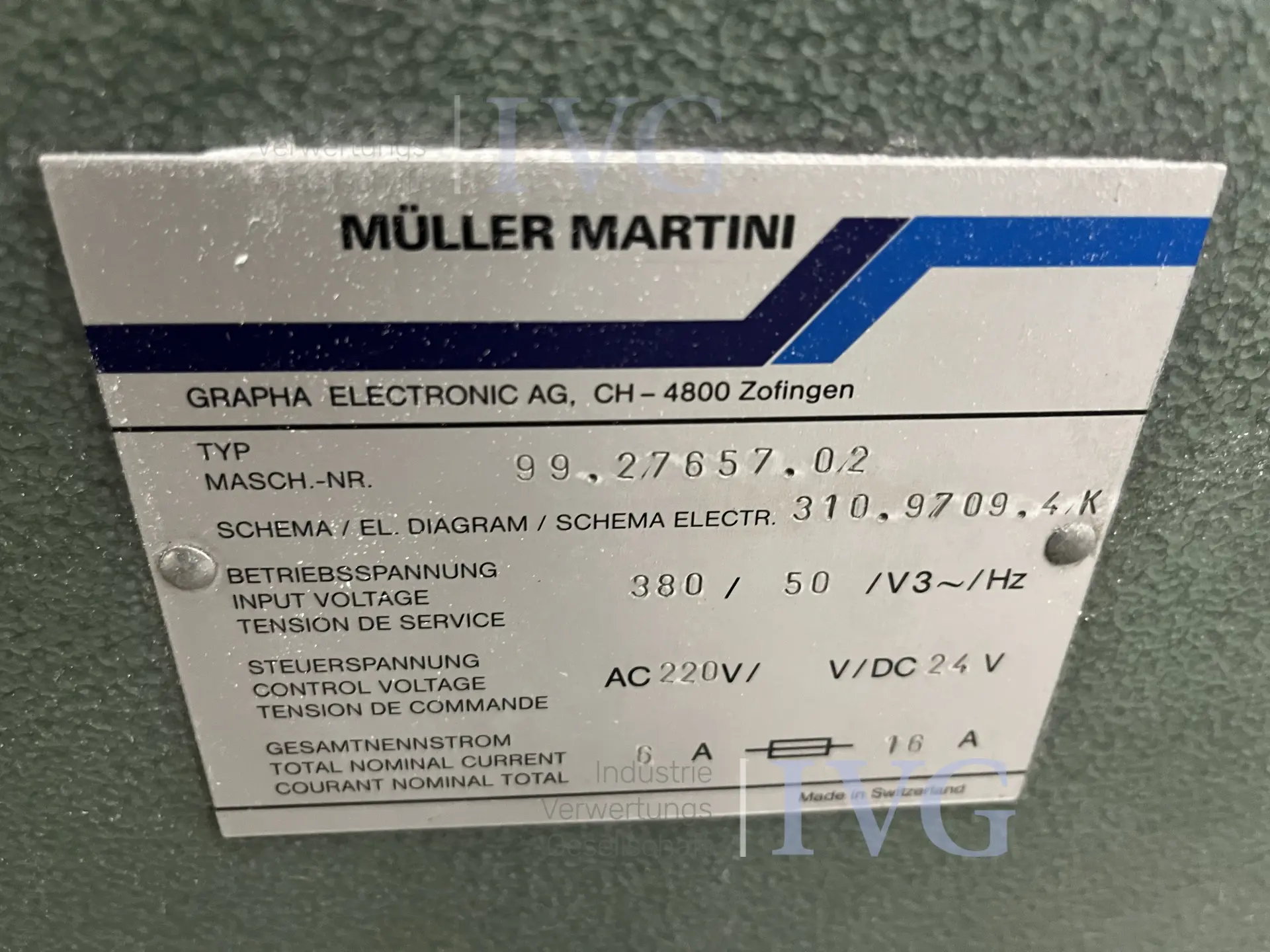 Einstecklinie MÜLLER MARTINI MM 227 – foto 17 – kavel bij IVG, Augsburg