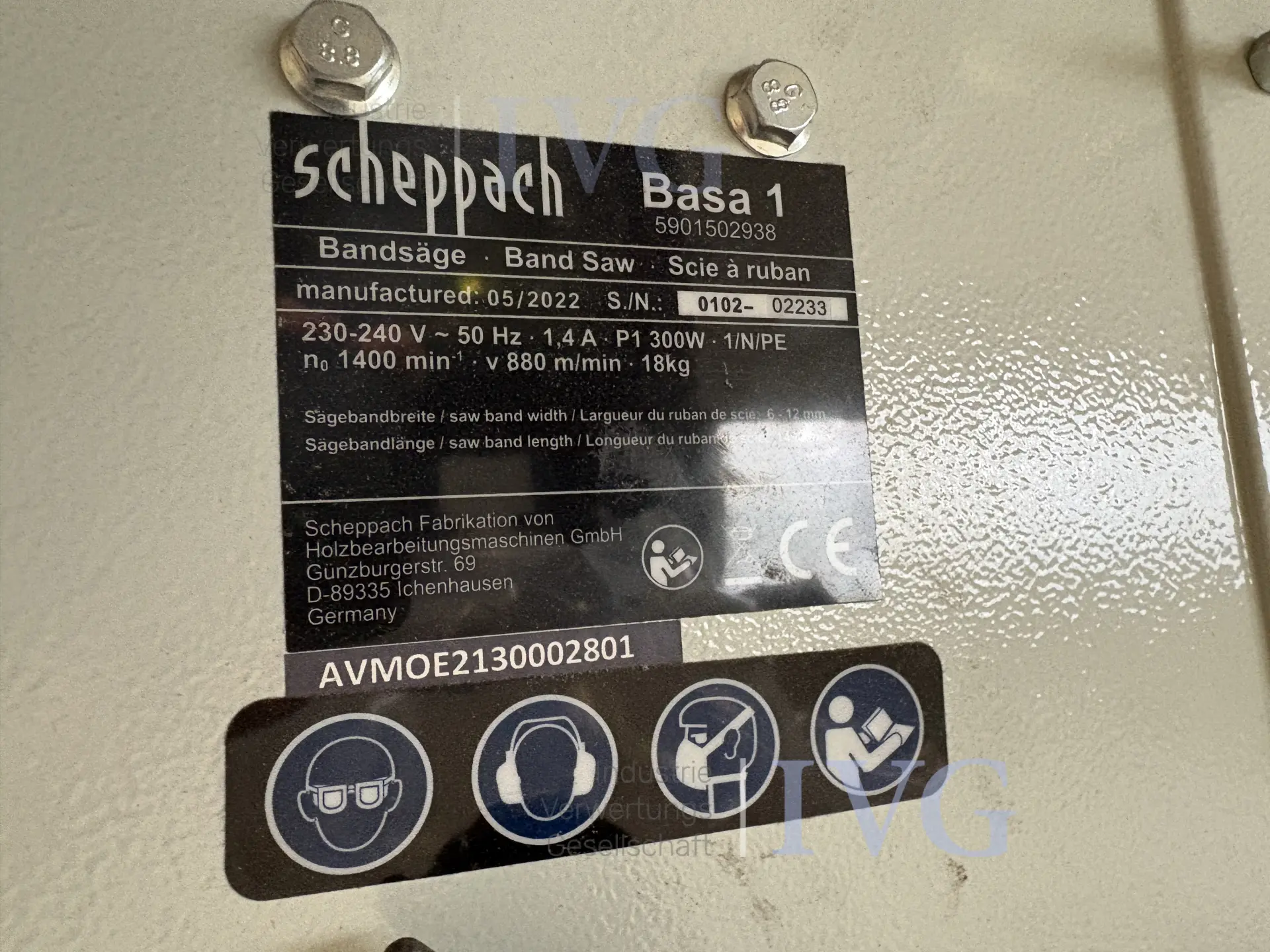 Bandsäge SCHEPPACH Basa 1 – foto 2 – kavel bij IVG, Augsburg