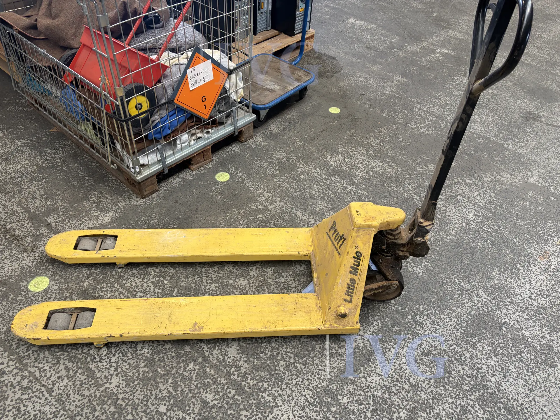 Gabelhubwagen LITTLE MULE – kavel bij IVG, Kirchlengern