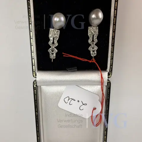 lg. Perl Diamant Ohrringe