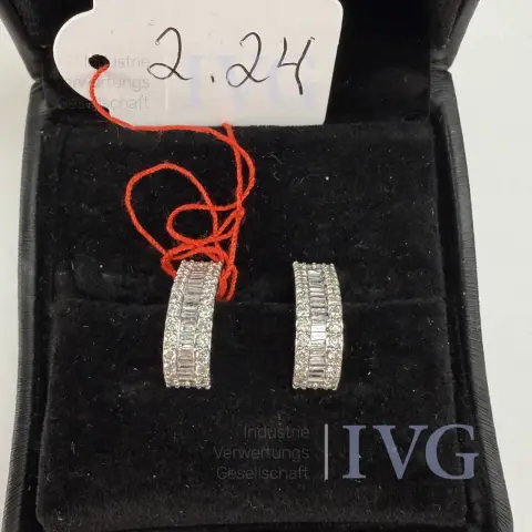 Diamant Pave Creolen (14K WG)