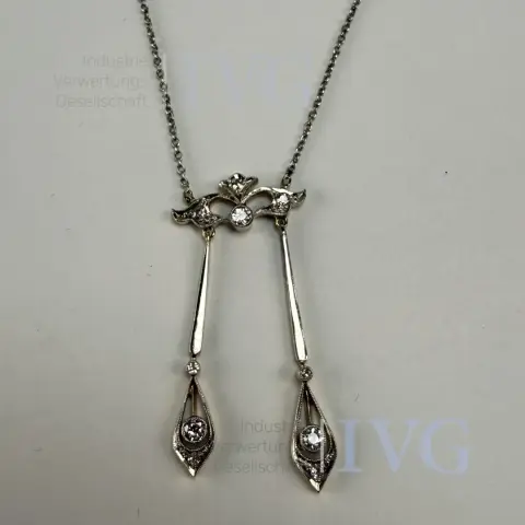 Antikes Diamant Collier (Pt auf 585 GG)