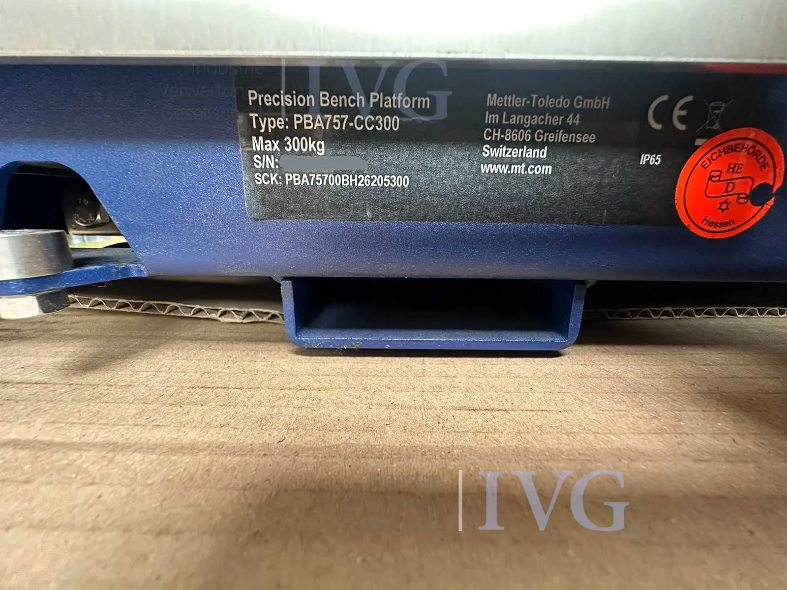 Weegplatform METTLER TOLEDO PBA757-CC300 – foto 6 – kavel bij IVG, Gießen