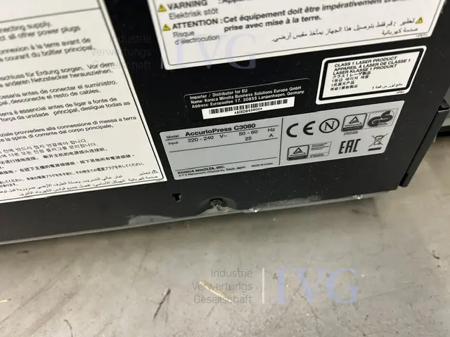 Digitaal kleurproductiesysteem KONICA MINOLTA AccurioPress C3080 – foto 3 – kavel bij IVG, Groß-Gerau