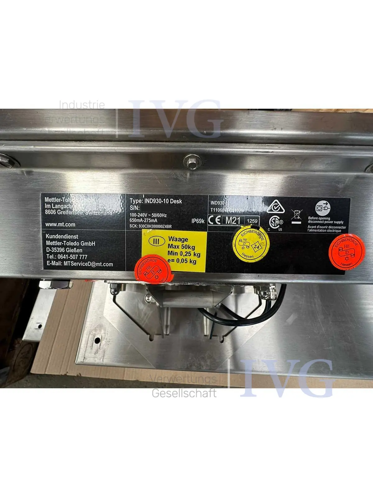 Weegplatform METTLER TOLEDO PBA757-CC300 – foto 7 – kavel bij IVG, Gießen