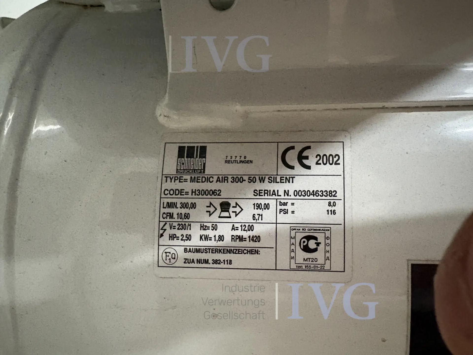 Compressor SCHNEIDER Medic-Air 300-50 W Silent – foto 2 – kavel bij IVG, Reutlingen