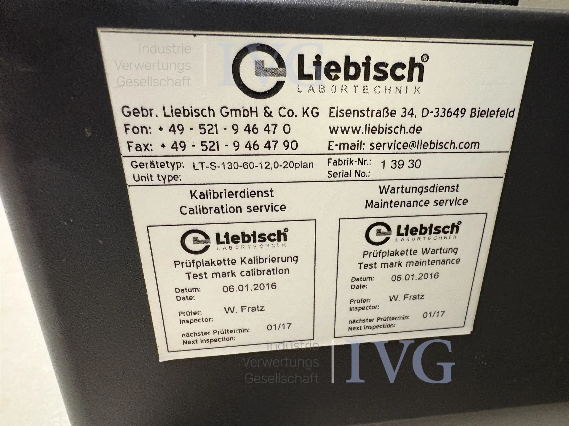 Verdamper met vast gemonteerd verwarmingsblok LIEBISCH LT-S-130-60-12, 0-20 PLAN – foto 2 – kavel bij IVG, Reutlingen