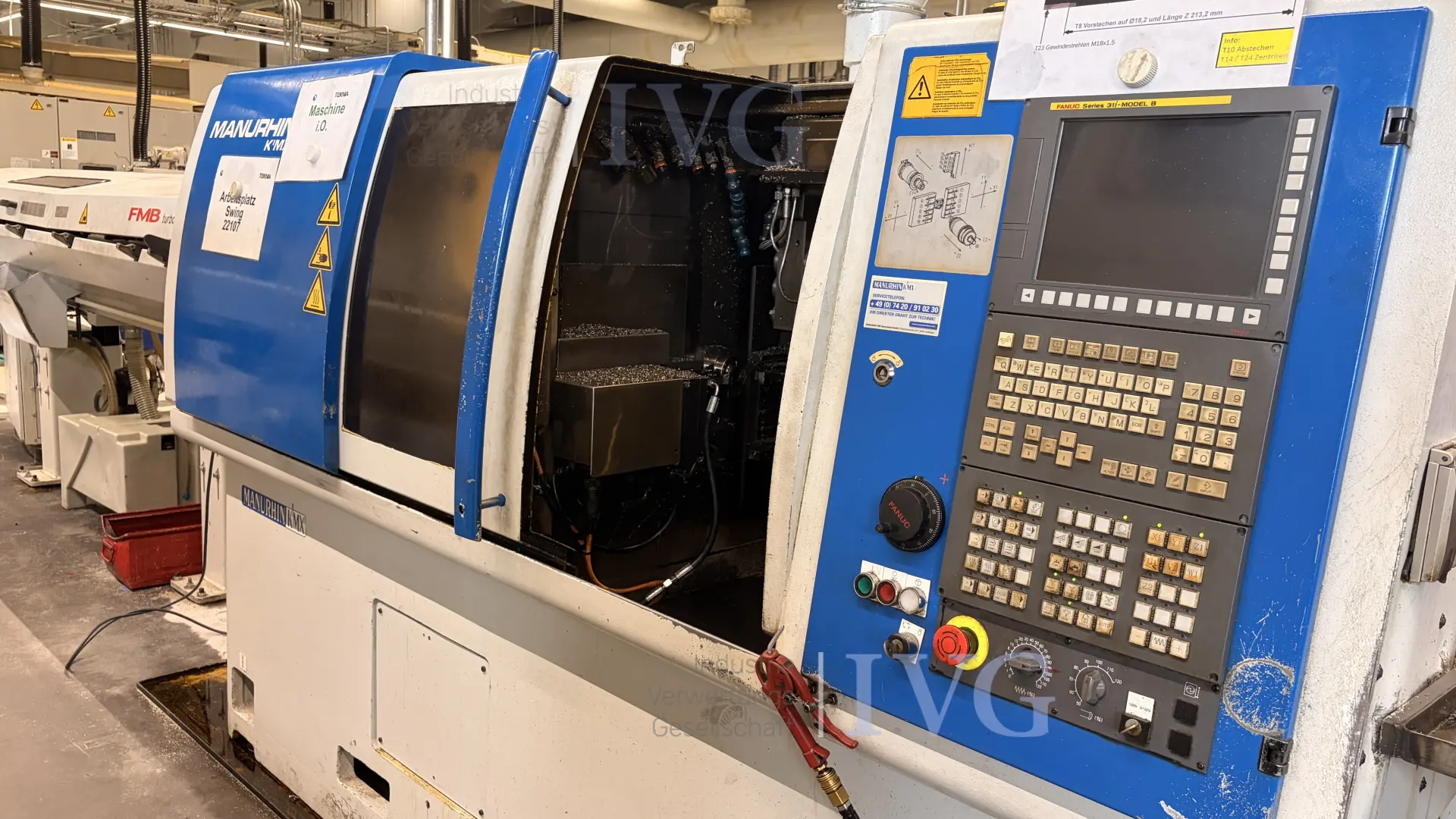 CNC-Drehmaschine MANURHIN KMX 732 EVO – foto 2 – kavel bij IVG, Mahlstetten