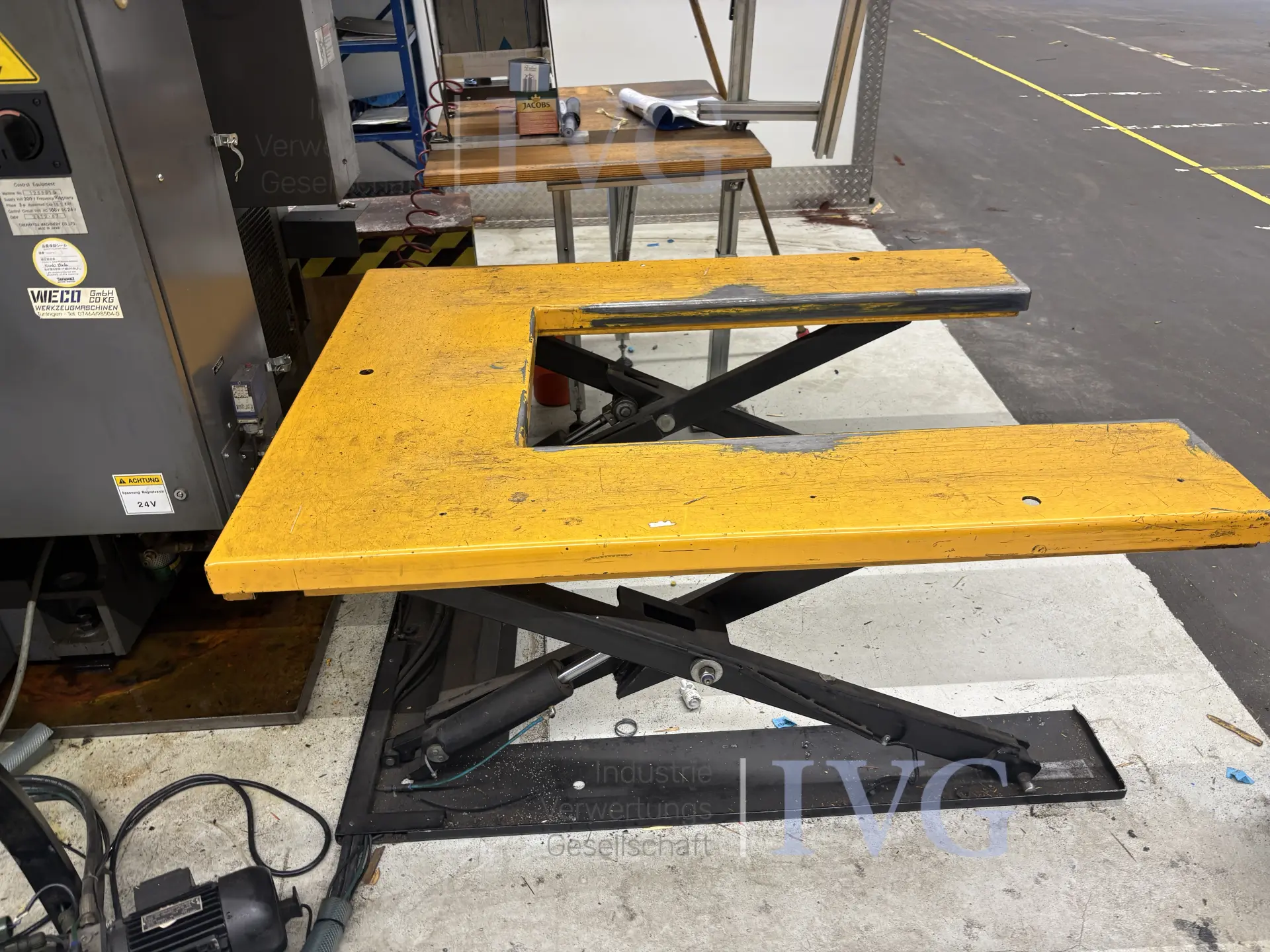 Paletten-Scherenhubtisch (gelb) – foto 3 – kavel bij IVG, Mahlstetten