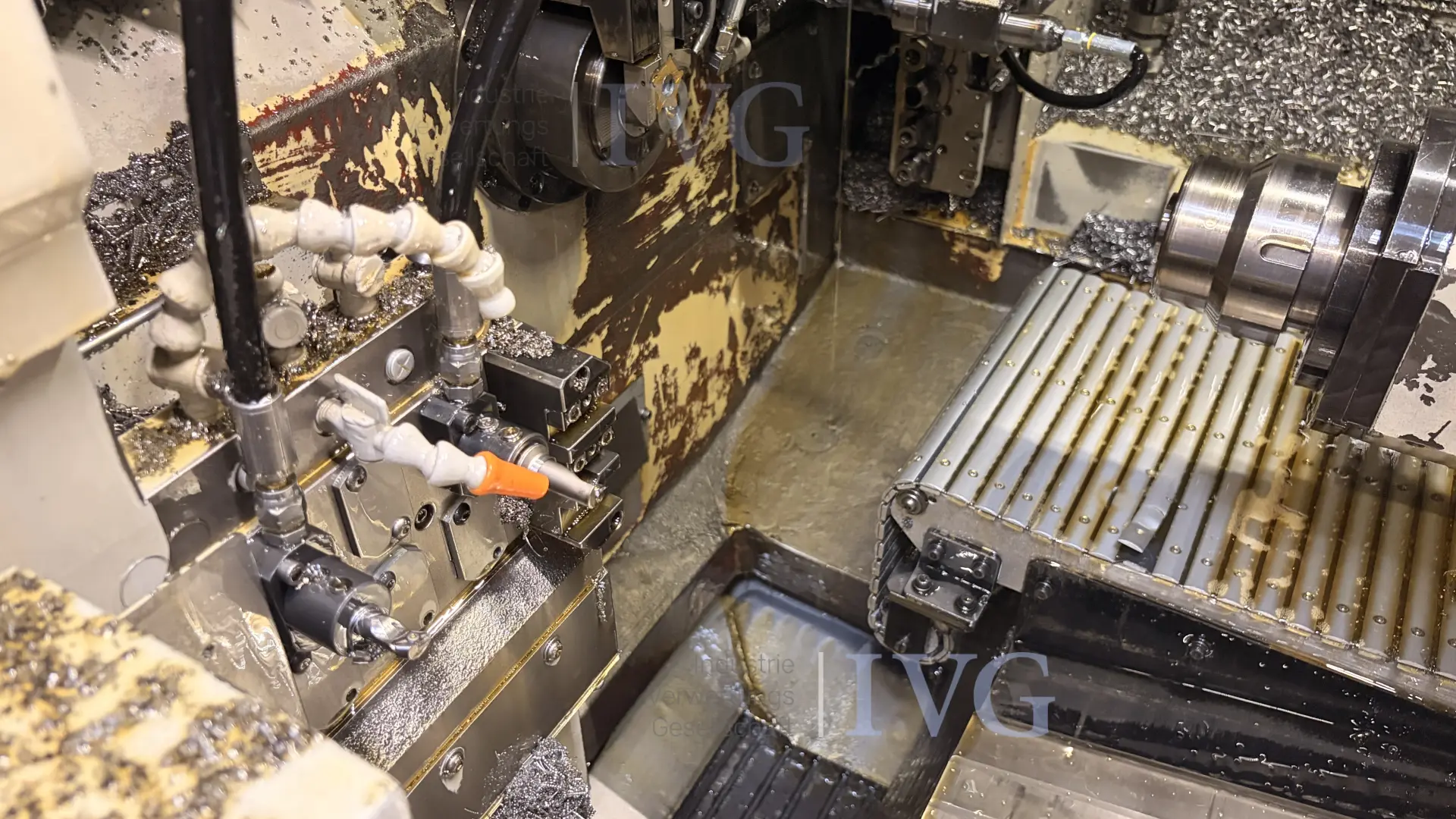 CNC-Langdrehmaschine mit Stangenlader WIVIA W428 – foto 5 – kavel bij IVG, Mahlstetten