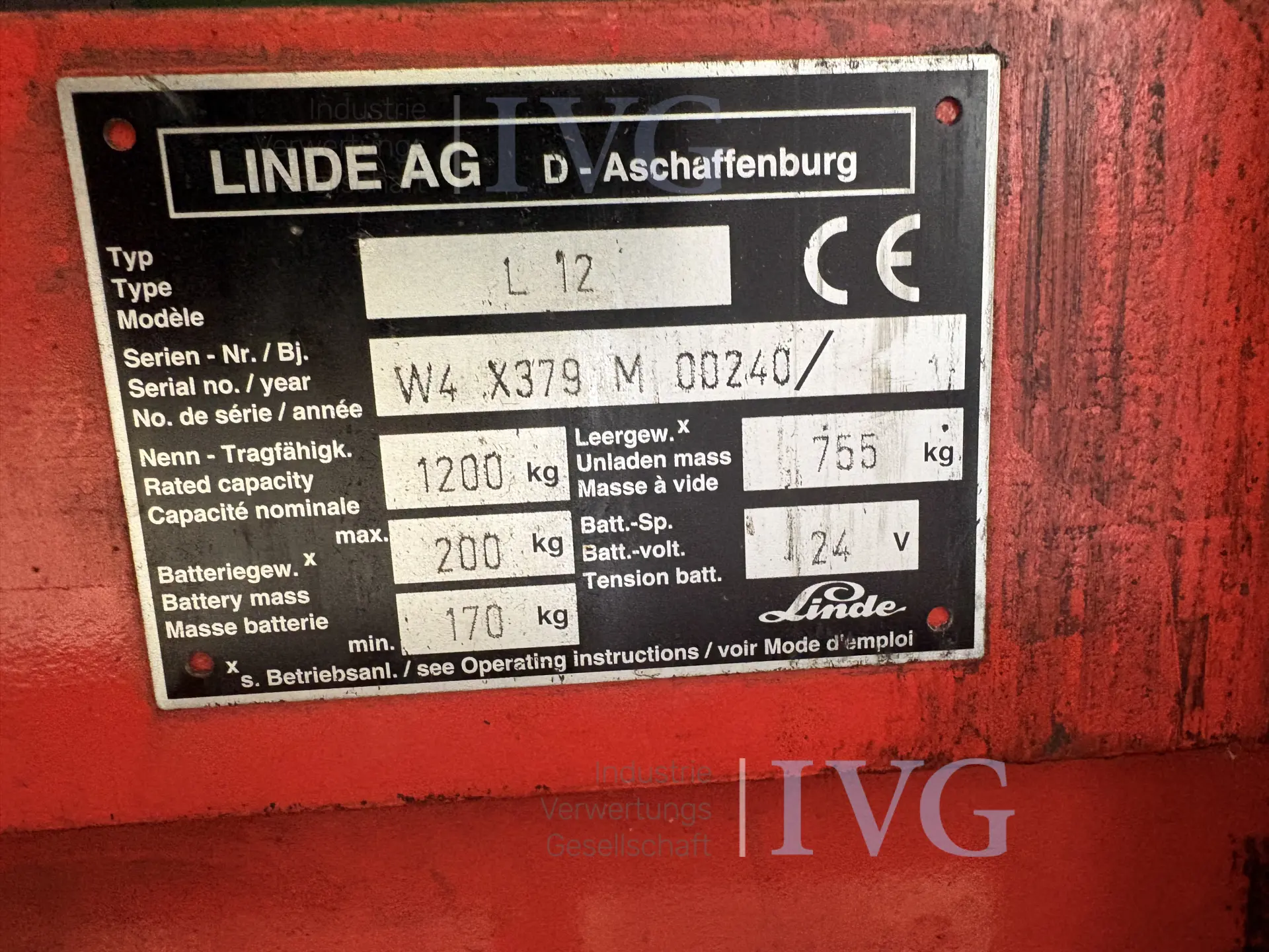 E-Deichselhubwagen LINDE L12 – foto 3 – kavel bij IVG, Mahlstetten