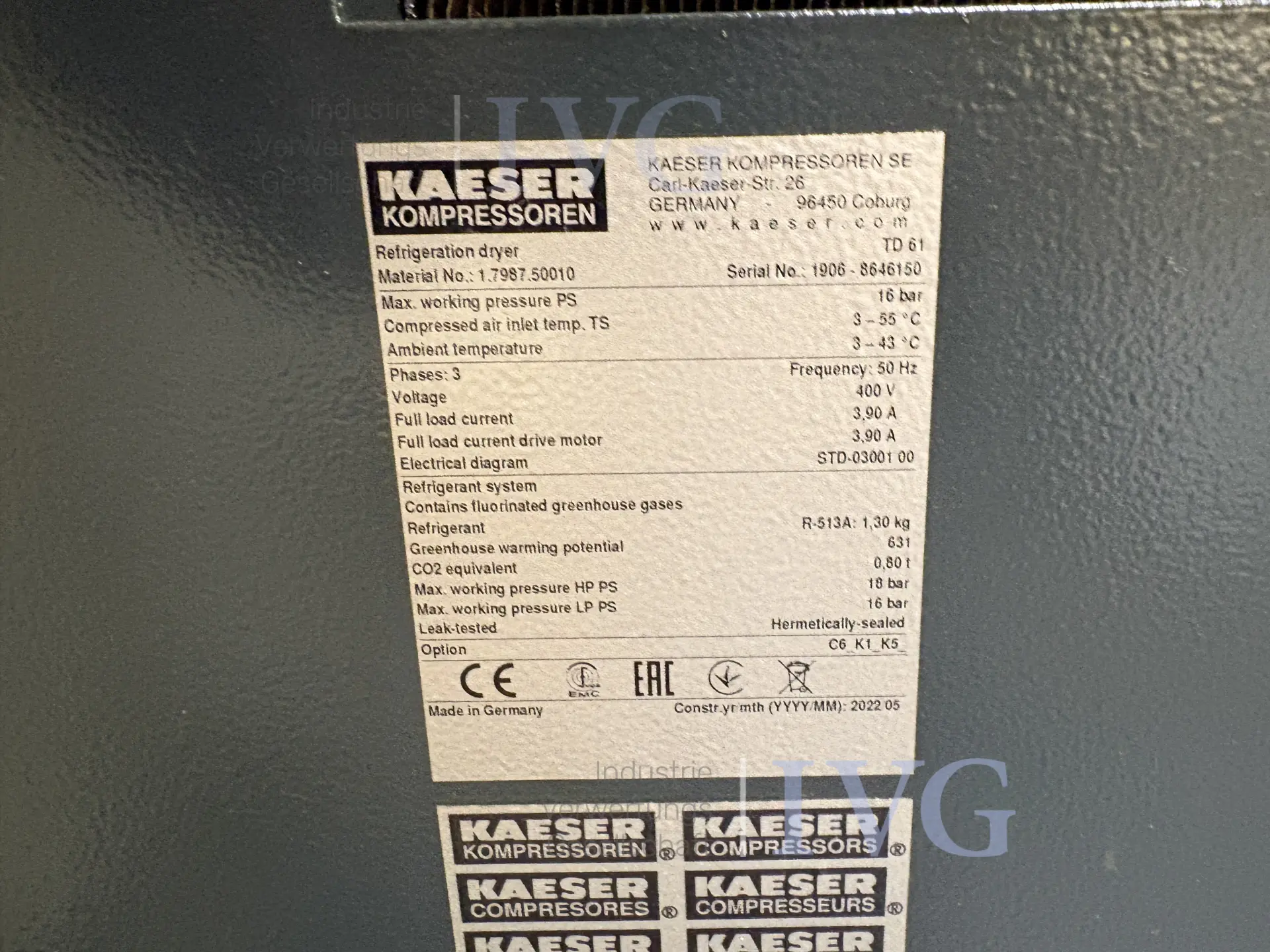 Kältetrockner KAESER TD61 – foto 2 – kavel bij IVG, Mahlstetten