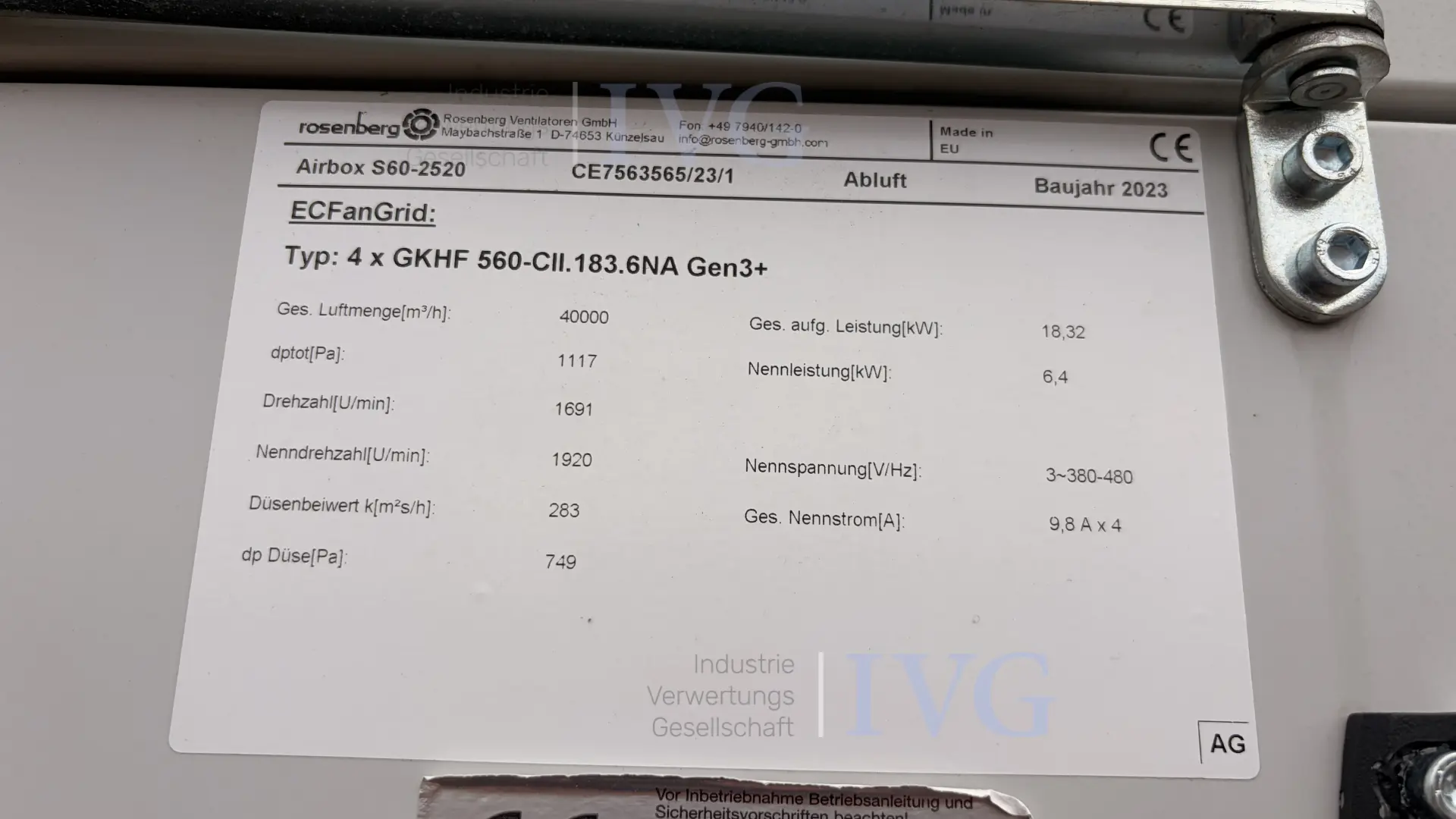 Luchtbehandelingsinstallatie ROSENBERG Airbox S60-2520 – foto 10 – kavel bij IVG, Mahlstetten