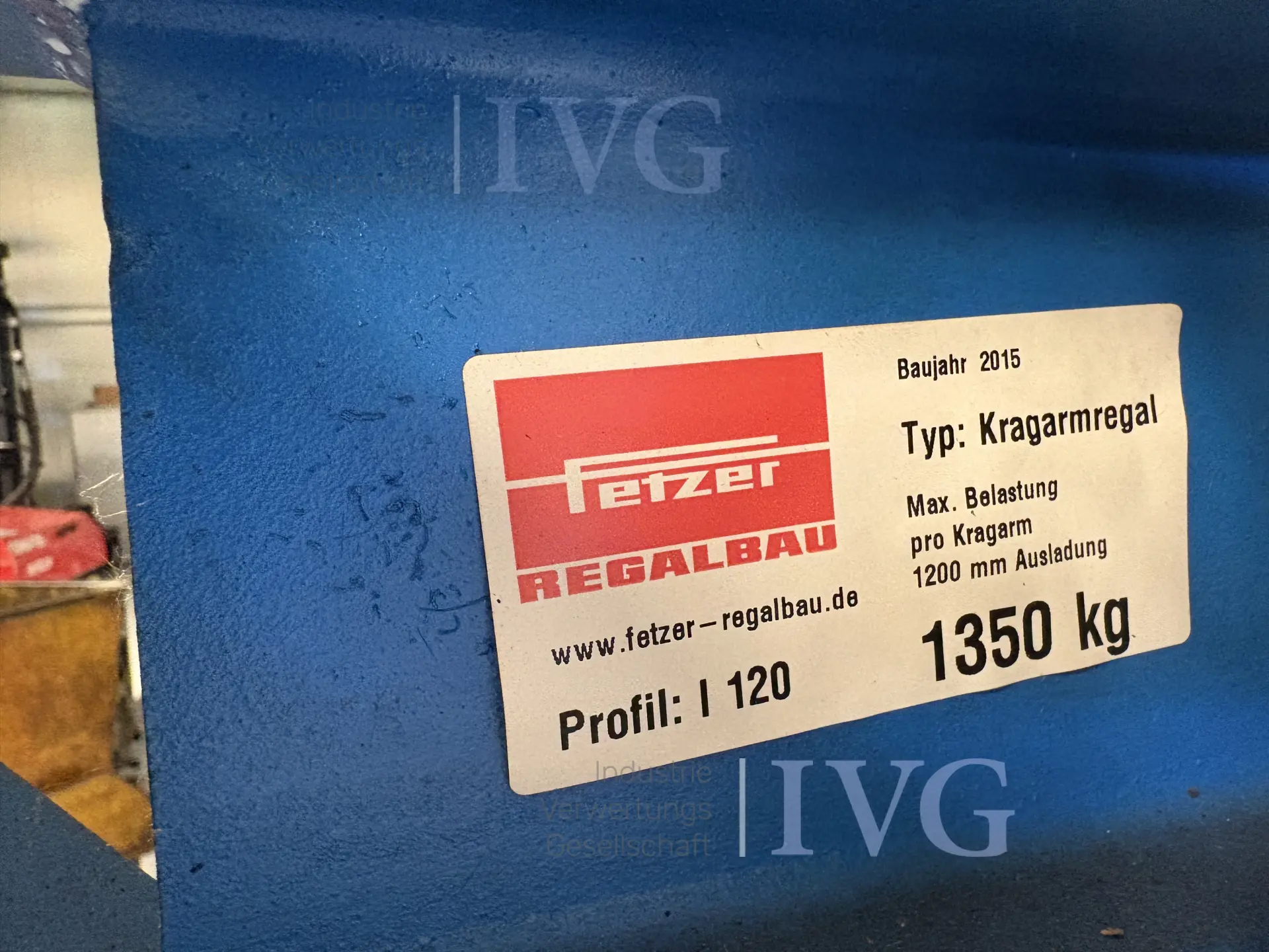 Einseitiges Kragarmregal (blau) – foto 2 – kavel bij IVG, Mahlstetten